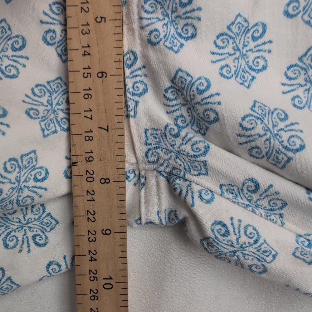 Vineyard Vines Blue Tile Print Skinny Jeans Women's Size 4 - Picture 11 of 12